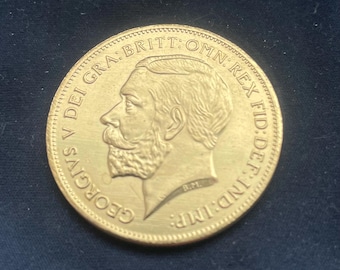 George V *1911* Five Pounds / Gold Plated - British Coins