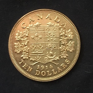 George V *1914* Ten Dollars - Gold Plated / Canadian Coins