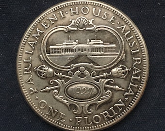 ジョージ5世 1フローリン硬貨 1921年 (2シリング)、銀50%、貨幣、貨幣