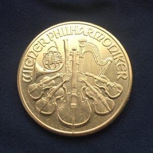 Wunderschöne *1998* Wiener Philharmoniker - Original-Spezifikationen - Vergoldet / Österreichische Münzen