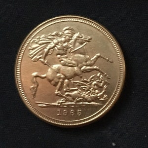 Elizabeth 11 *1957*_*1968* Sovereign - Gold Plated / British Coins
