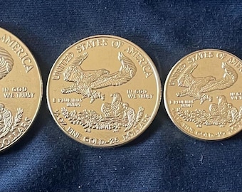 Gold Eagle Set *1986* 50, 25, 10, 5 Dollars - First Year Issue / United States Of America Coins / Gold Plated