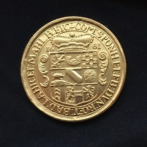 Historical *1681* Germanic Coin - Gold Effect Coin / German Coins