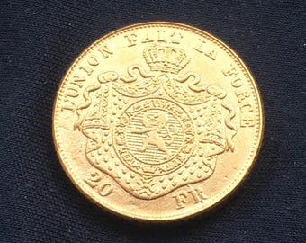 ベルギー 1886年 1フラン レオポルド2世 フランス語表記 0.835 銀貨 I