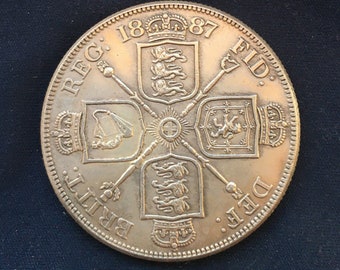 Old British Coins - Victoria 1887 Double Florin