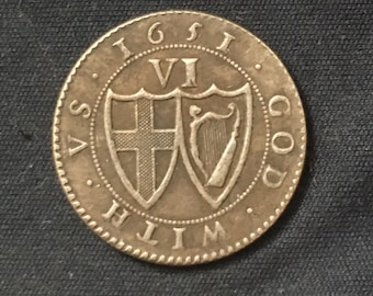 Commonwealth Of England *1651* - Sixpence / Charles 1st Death