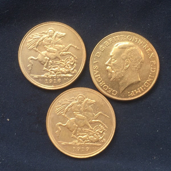 Super George V *1911* - *1919* Sovereign / Gold Effect - British Coins