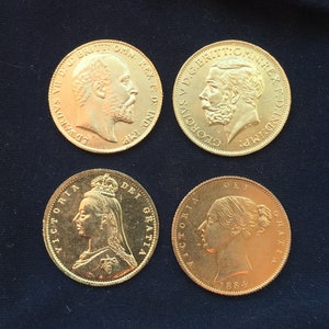 Half Sovereign Collection *1839_1911*- British Coins - Victoria / Edward V11 / George V - Gold Effect Coins