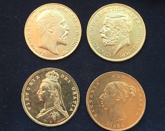 Half Sovereign Collection *1839_1911*- British Coins - Victoria / Edward V11 / George V - Gold Effect Coins