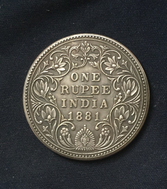 外国 英領インド ビクトリアルピー銀貨 1881年 1862(B) イギリス領