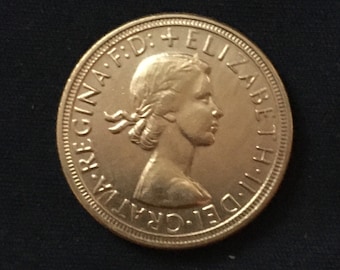 エリザベス11世 *1957*_*1968* ソブリン金貨 - 金メッキ / 英国コイン