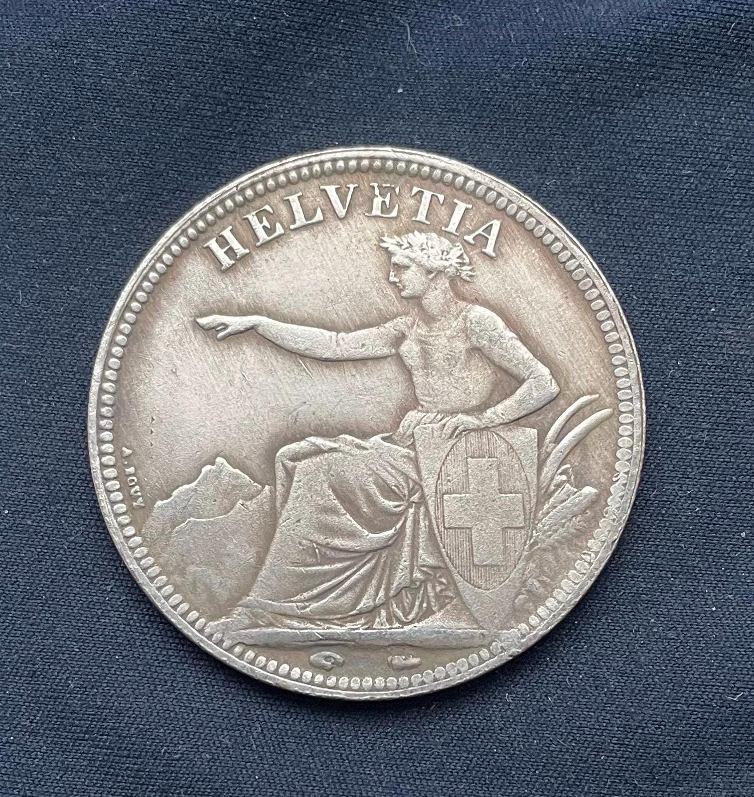 Helvetia *1873* 5 Franc - Switzerland Coins / Restrike - Etsy