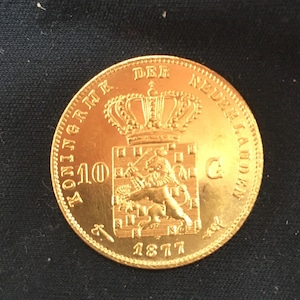 Wilhelm De Derde *1877* 10 Fiorini - Effetto oro / Moneta olandese