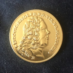 Ludwig Rudolph *1732* 2 Ducats - Gold Effect / German Coins