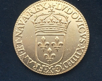 Louis X1111 *1648* Ecu D’or - Gold Effect  / French Coins
