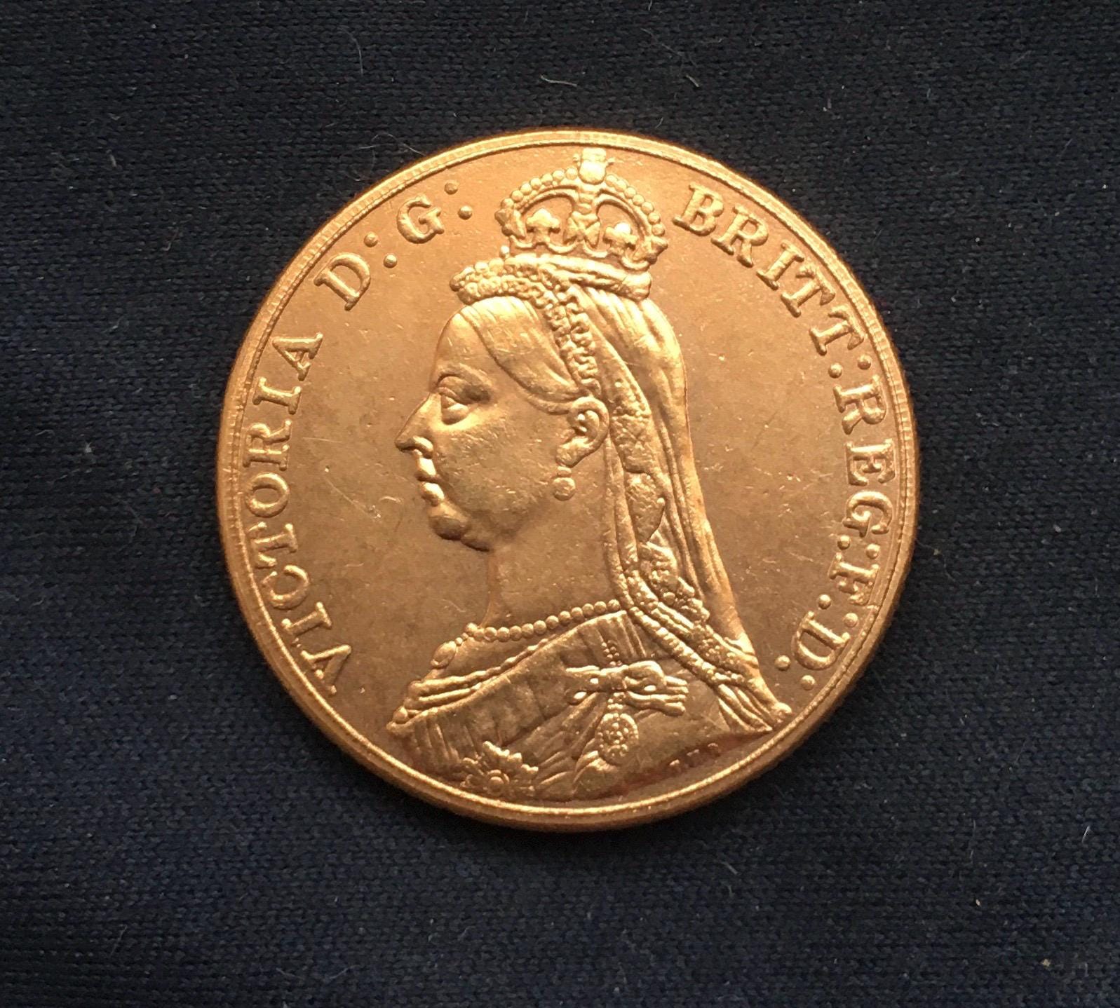 Victoria *1887* - *1893* Sovereign / Gold Plated /british Coins - Etsy