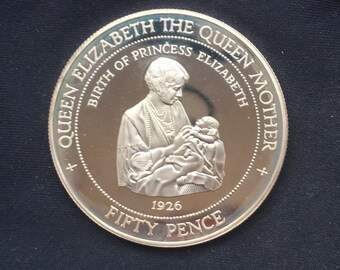 50ペンス　エリザベス2世　女王の母　フォークランド諸島　1980年　大型 50ペンス エリザベス2世 女王の母 フォークランド諸島 1980年