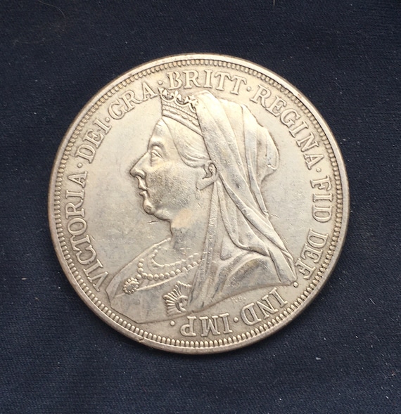 英国　ヴィクトリア女王　クラウン銀貨　ベール・オールドヘッド　1896 英国 ヴィクトリア女王 クラウン銀貨 ベール・オールドヘッド 1896