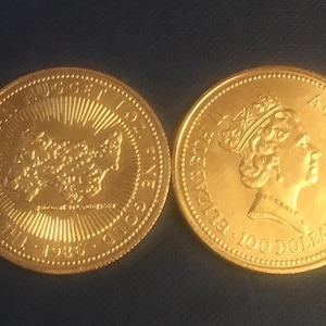 Australian Nugget *1986* Elizabeth 11 - Gold Plated / Australian Coins