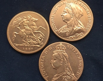 Victoria *1887* - *1893*  Sovereign / Gold Plated /British Coins