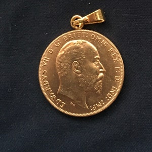 Edward V11 *1902* Sovereign - Mit Verschluss / Münze mit Goldeffekt / Britische Münzen