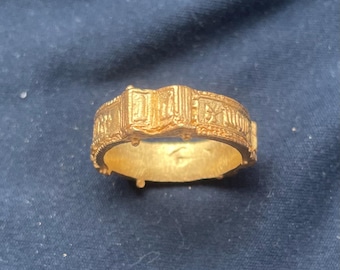 Super replica dell'anello *da lutto* del XIV secolo / placcato oro - Isole Britanniche