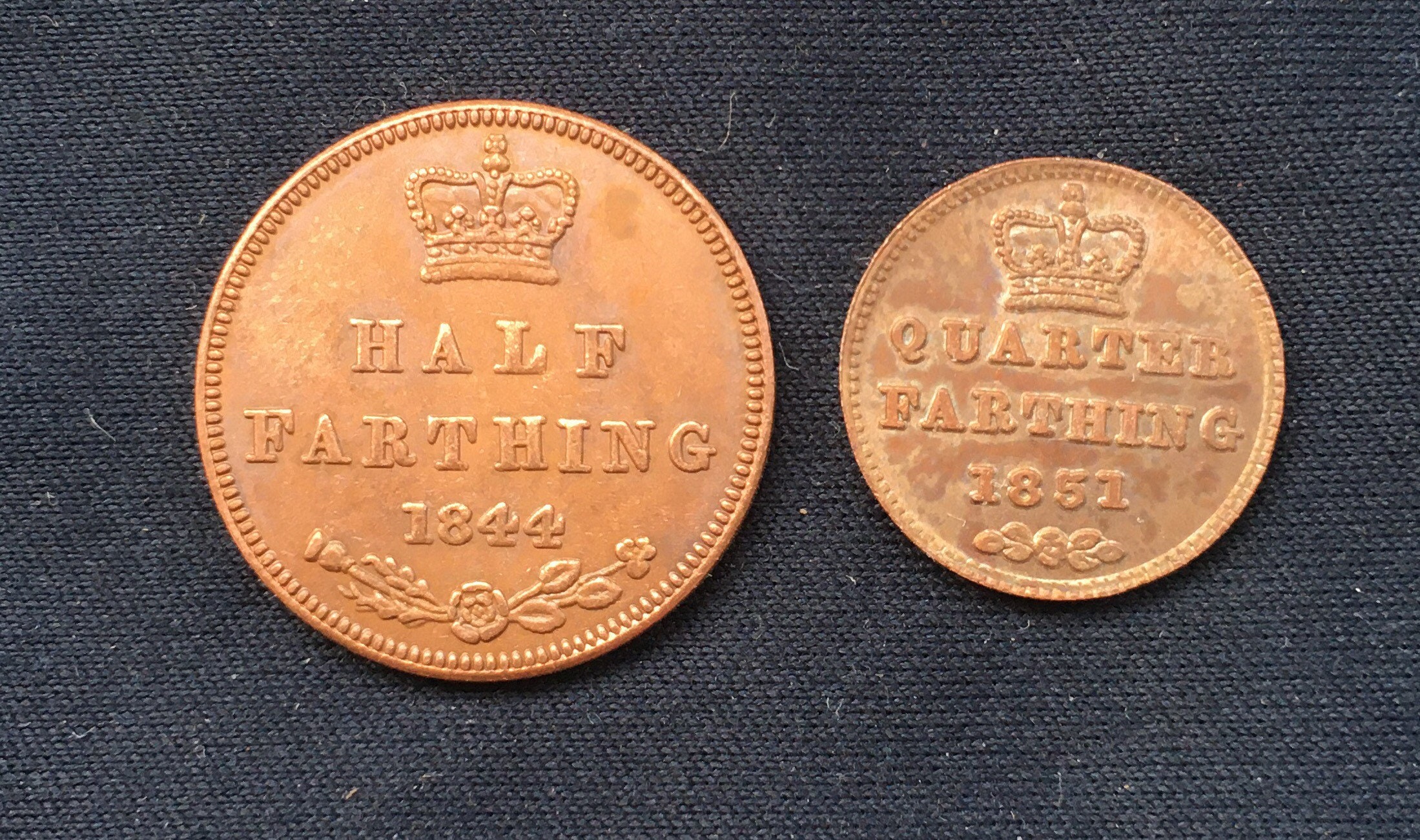 Victoria March 1999 England’s Pride Victoria *1839 - 1868* Half - Quarter Farthings / Set of 2