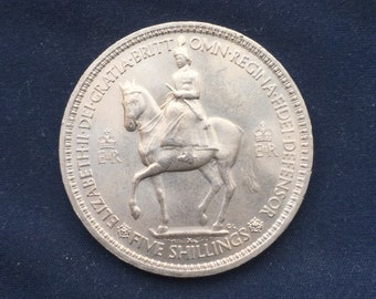 British Coin - 1977 Elizabeth II Coronation Crown, Five Shillings