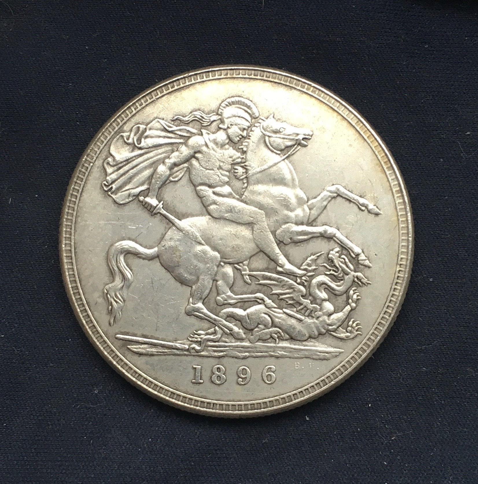 英国 ヴィクトリア女王 クラウン銀貨 ベール・オールドヘッド 1896
