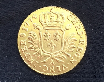 Louis XV1 *1774* Louis d’or Aux Palmes - Gold Effect / French Coin