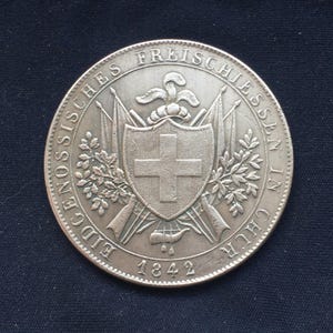Cantón de los Grisones *1842* 4 Francos - Monedas Suizas / Festival de Tiro de Chur / Restrike