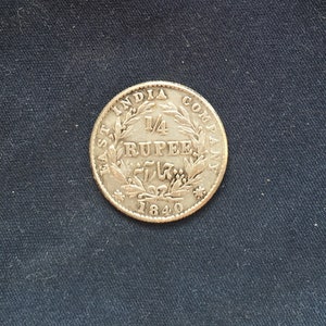 Victoria * 1840* 1/4 Rupee - East India Company Coins / British Empire / Restrike
