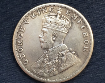 ヴィンテージ 1940-1945 イギリス領インド 1ルピー銀貨 国王ジョージ6