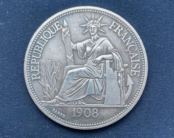 French Indichina *1908* 1 Piastre - French Coins - Restrike