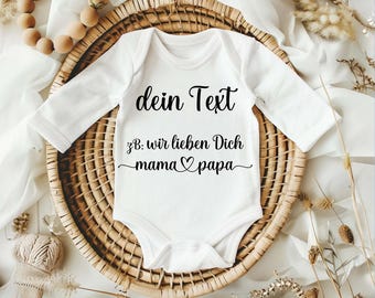 Body de bebé personalizado con nombre – body de bebé único – manga larga, manga corta – crema – regalo para recién nacidos – pelele – niño, niña