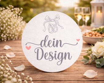 100 sous-bocks ronds (ou carrés) pour mariage – carton durable de 1,5 mm d'épaisseur – décoration de mariage personnalisée, décoration de table, cadeau d'invité