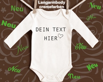 Body de bebé personalizado – NUEVO Color crema – cada body es único – Calidad orgánica – Manga larga – Manga corta – Tirantes