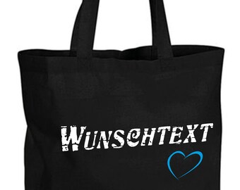 Bolsa de la compra personalizada | Bolsa para despedidas de soltero/a | 10 litros | Regalo | Accesorio | Bolsa de tela | Negra | 38 x 42 x 10 cm – con fuelle