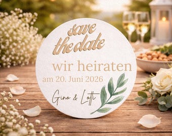 100 sous-bocks ronds (ou carrés) pour mariage – carton durable de 1,5 mm d'épaisseur – décoration de mariage personnalisée, décoration de table, cadeau d'invité