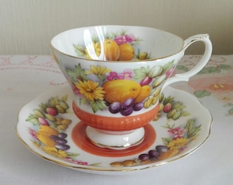 Vintage Royal Albert 'Country Fayre Series - Dorset' theekop en schotel duo