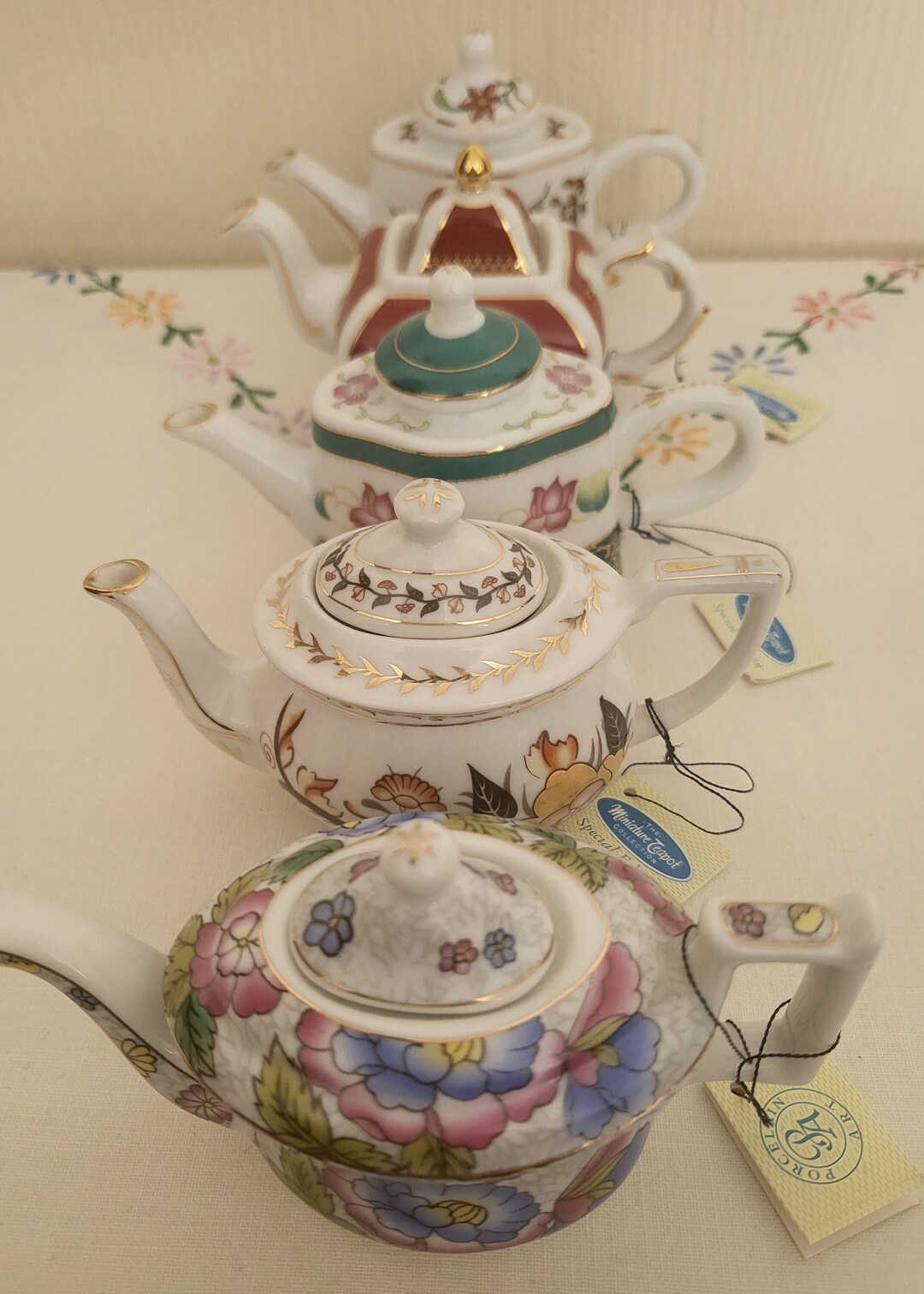 Vintage Porcelain Art Miniature Teapots Assorted Designs & Etsy
