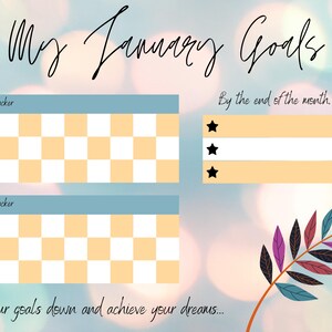 Monthly Goal Setting Tracker/Planner Printable (12 Months Included)