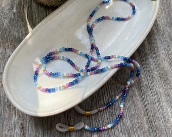 MERJUNGFRAU - handgemachte Brillenkette - Perlenkette - Blau - Lila - Meerjungfrau - trendige handgefertigte Perlen Brillenkette