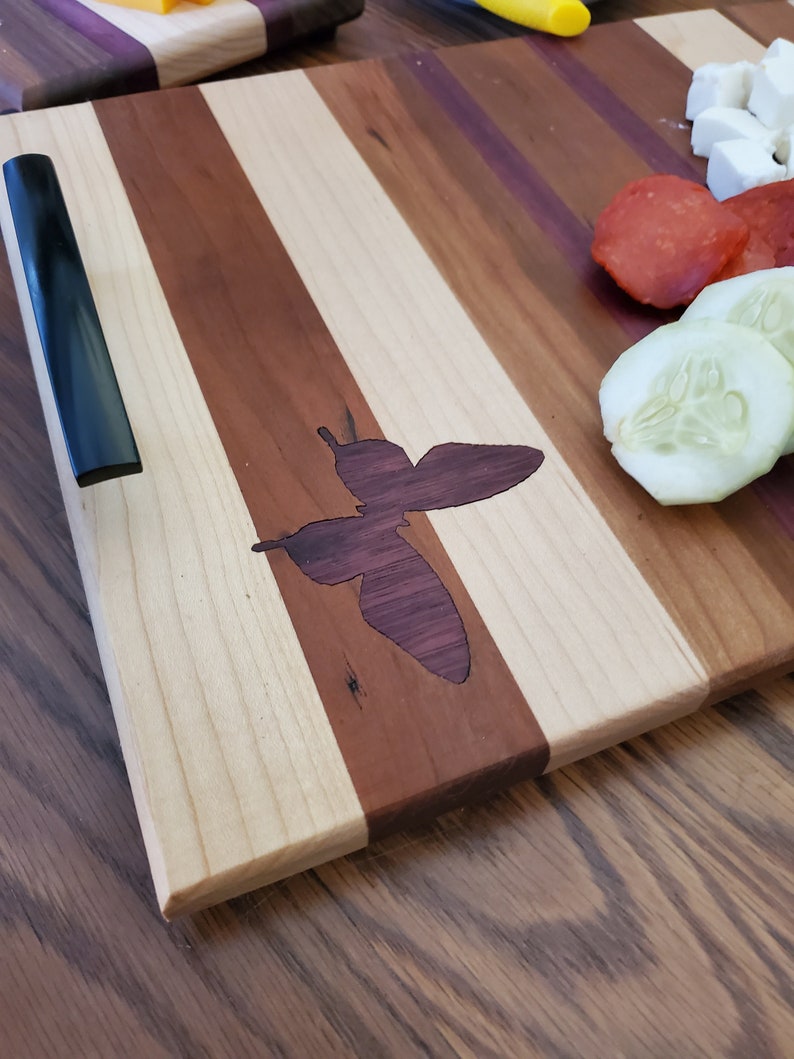 Wooden Charcuterie Board With Handles Wood Cutting Board Etsy