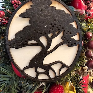 2D Wooden Christmas Ornament--Tree of Life