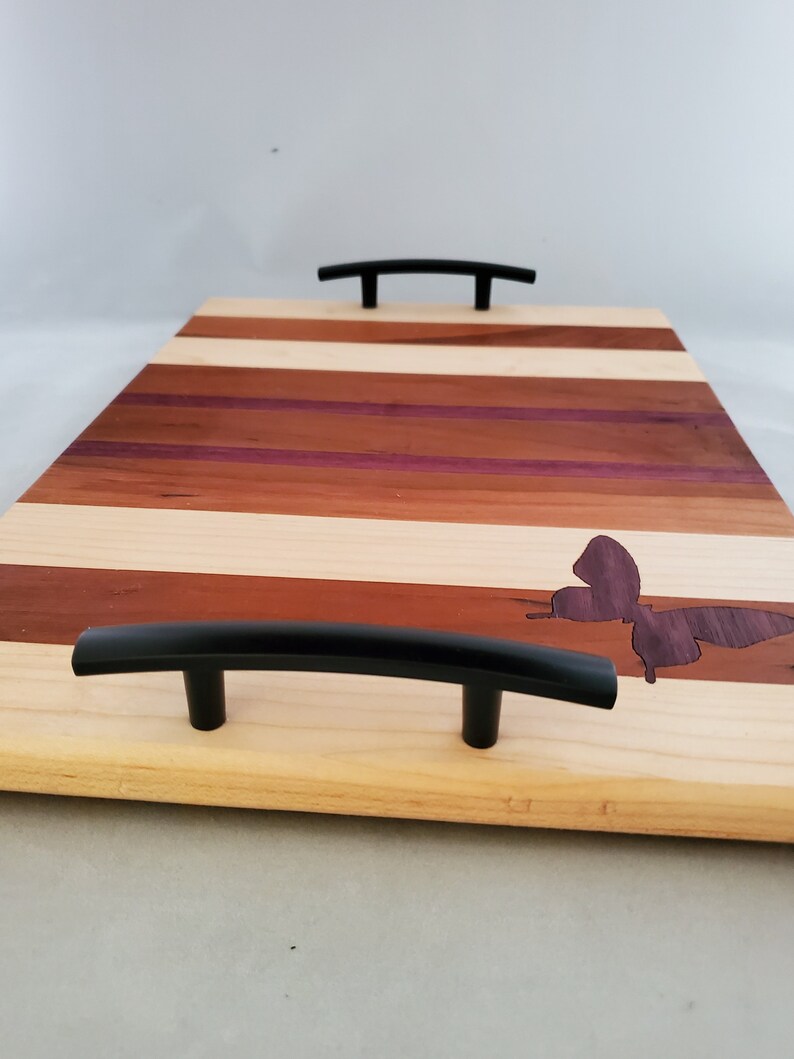 Wooden Charcuterie Board With Handles Wood Cutting Board Etsy