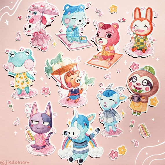 Spring Cherry Blossom Animal Crossing Villager Waterproof Etsy