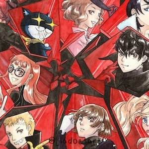 Persona 5 Royal All Out Attack Watercolor 5x7 Print