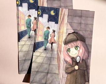Detective Anya Watercolor Anime Art Print, Cute Art Print, Home Decor Wall Art