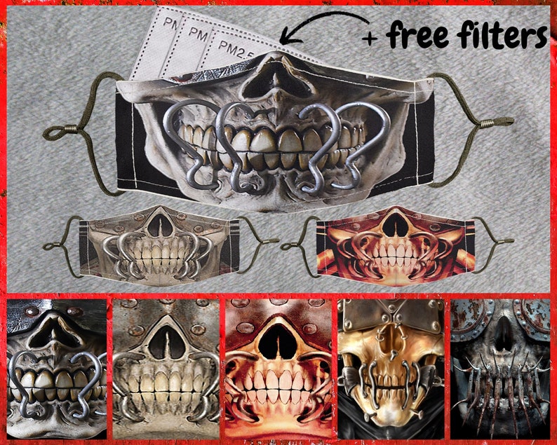 Vic Rattlehead Face Mask Megadeth Rock Metal 3Layer With Etsy